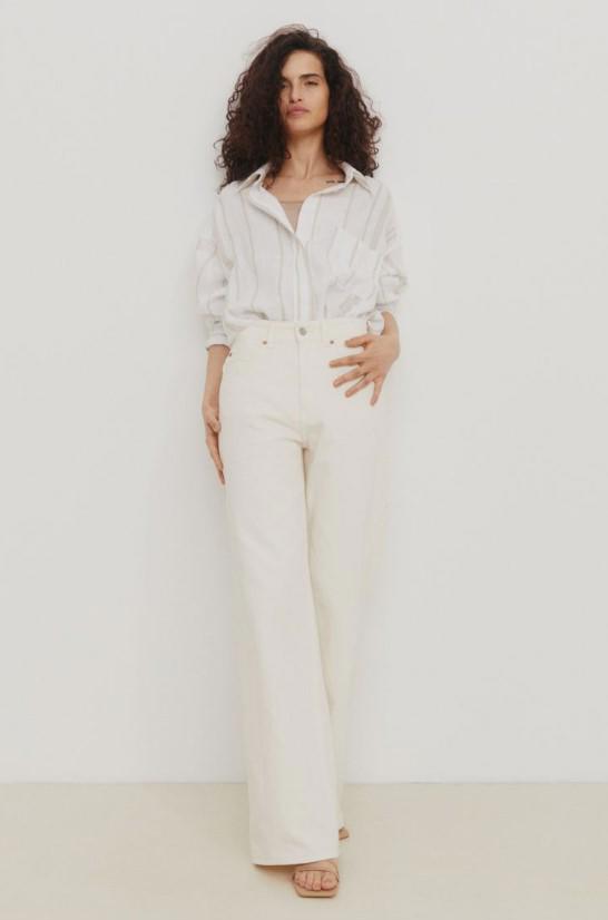 pantalon blanco denim H&M