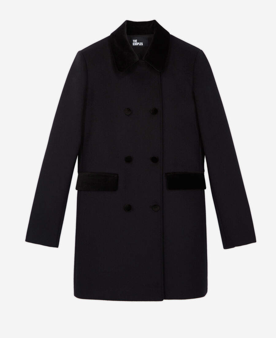 abrigo negro de lana de the kooples