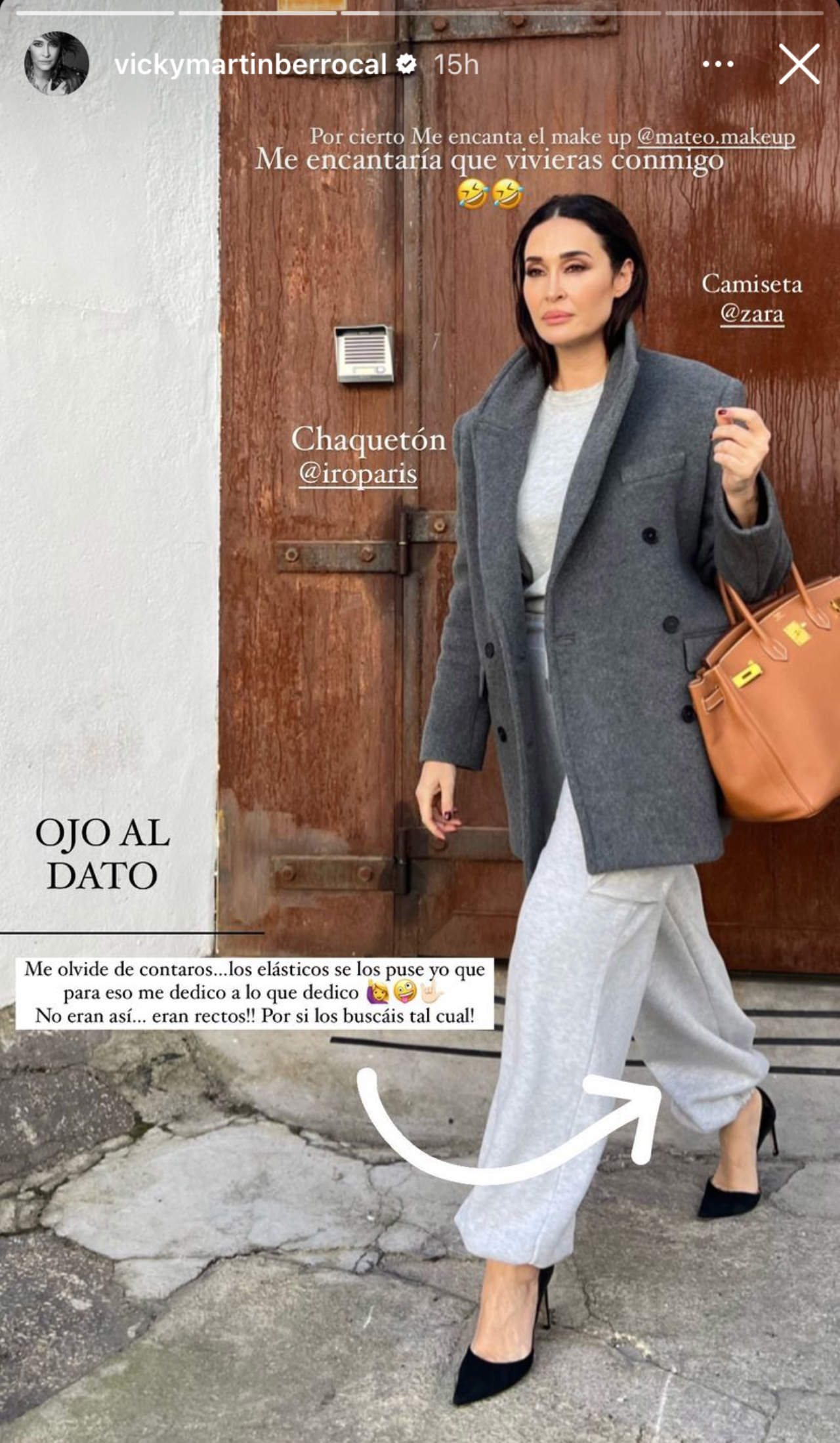 Vicky Martín Berrocal con pantalones cargo de Zara