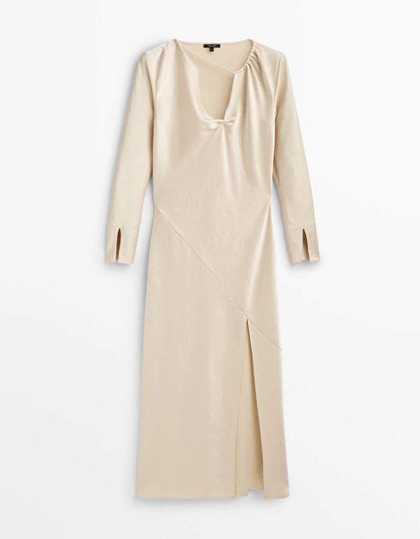 Básicos de Massimo Dutti: vestido satinado