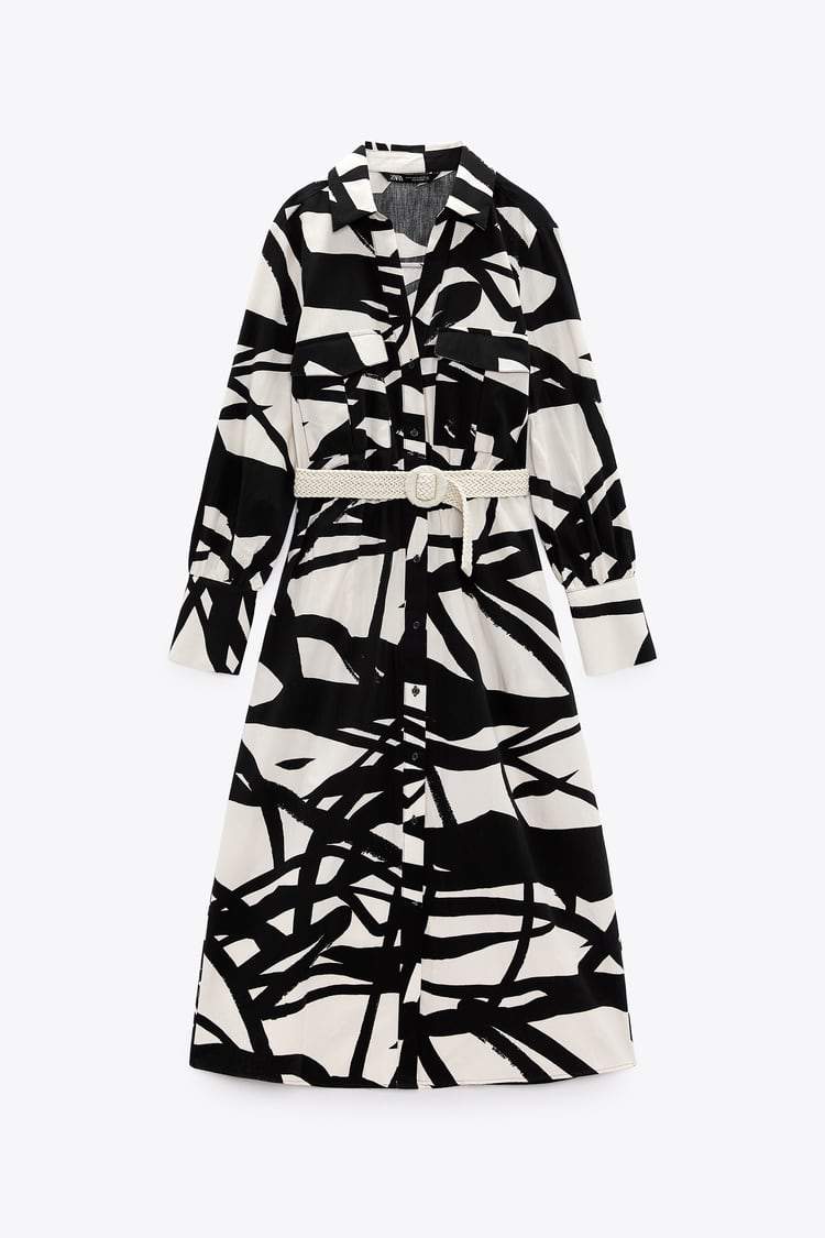 Vestidos camiseros de Zara: en blanco y negro