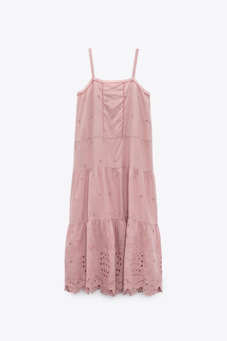 Vestidos Zara: rosa troquelado