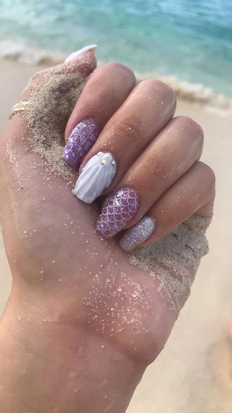Mermaid nails de concha
