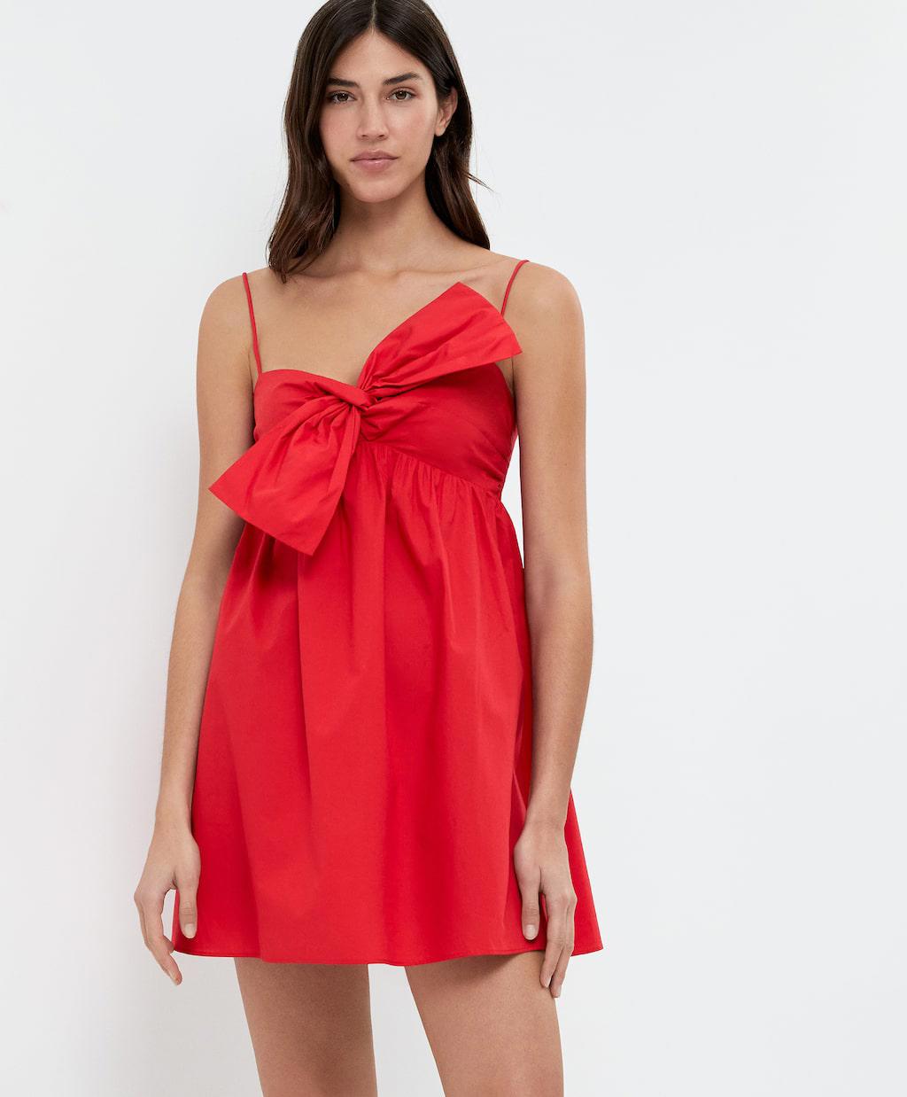 vestido rojo corto oysho