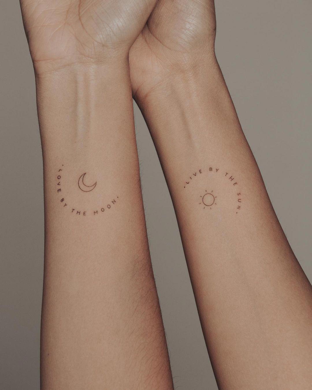Tatuaje de sol y luna para parejas