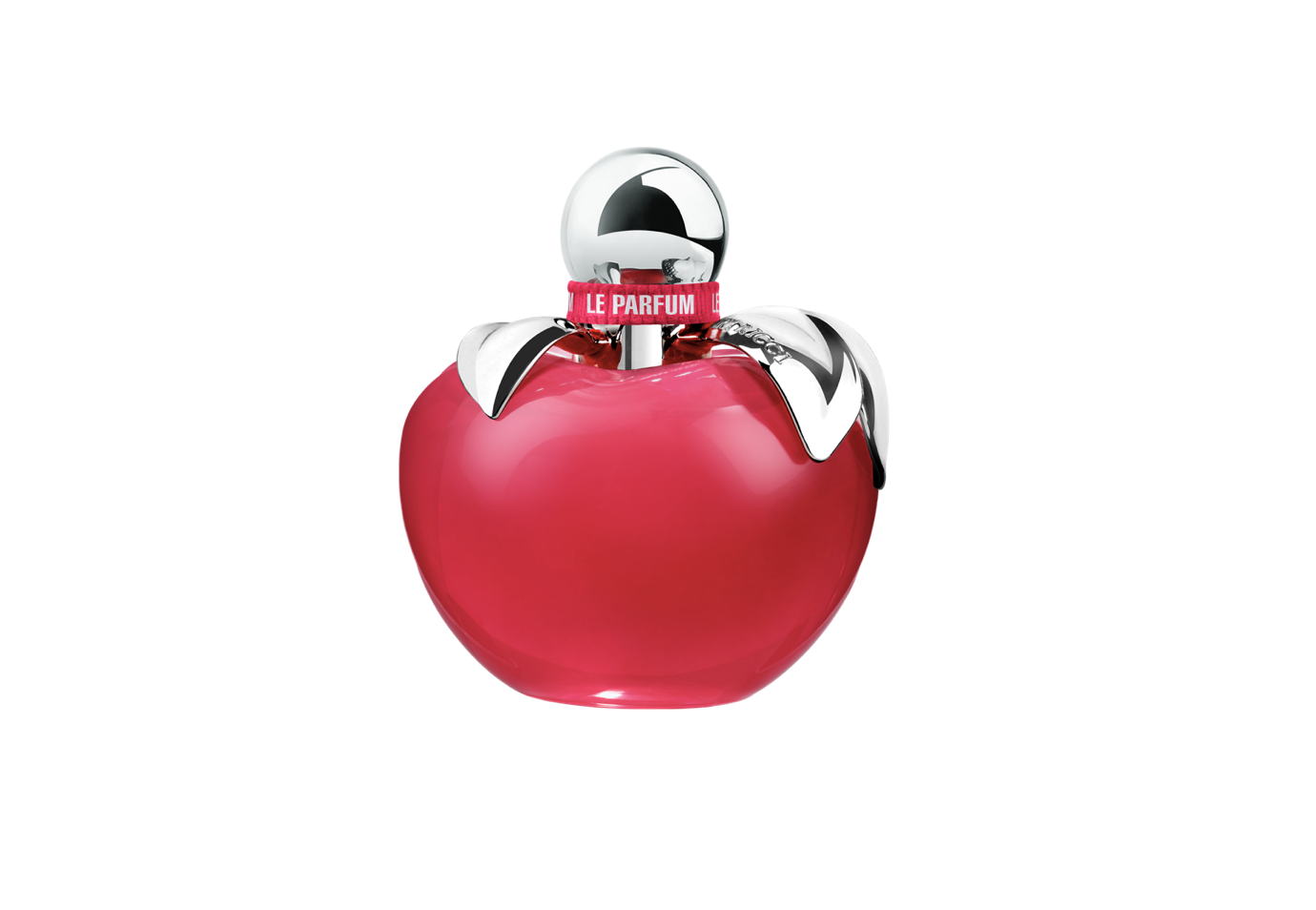 envase de perfume rojo con forma de manzana 
