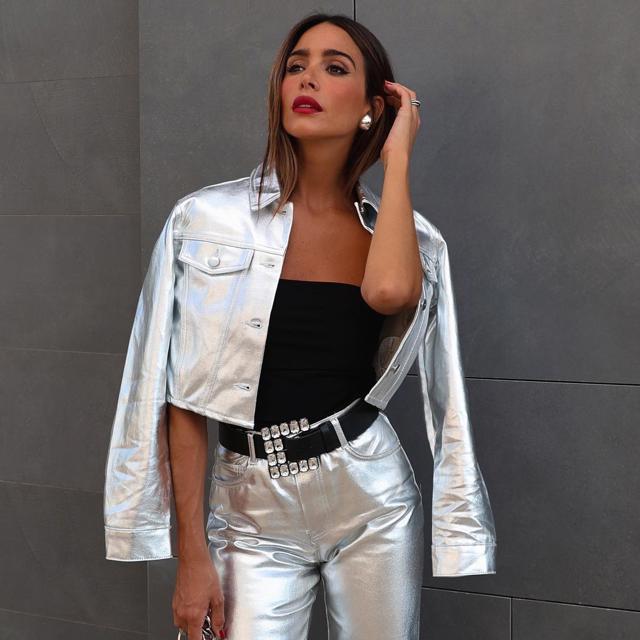 Rocío Osorno con chaqueta metalizada de Zara